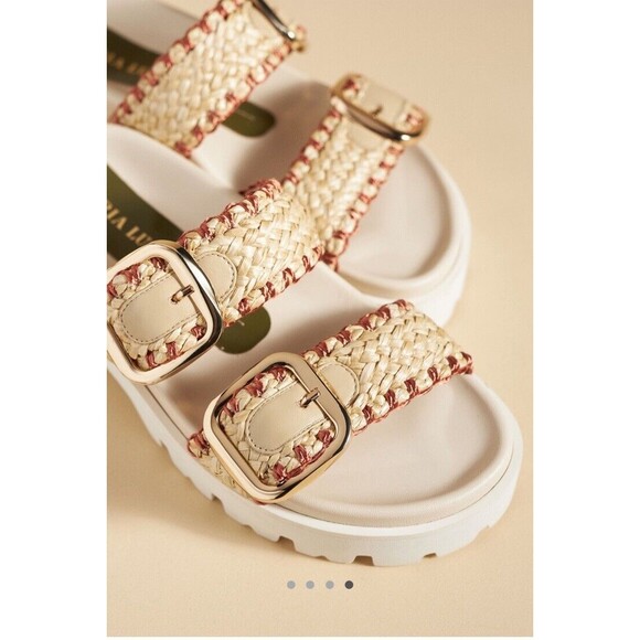 MARIA LUCA STRAP Buckle Iris LEATHER Platform SANDALS Beige EU 38  7.5 US - Picture 4 of 15